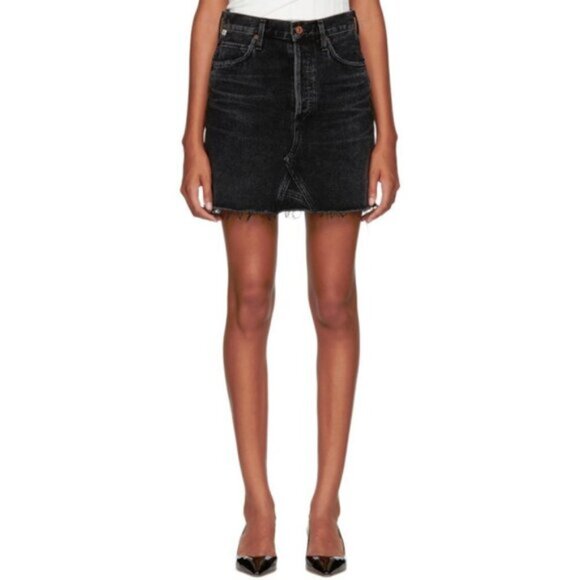 NWT Citizens of Humanity black denim mini skirt, 27 - Picture 12 of 16